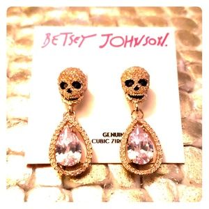 Betsey Johnson Skull Teardrop Earrings
